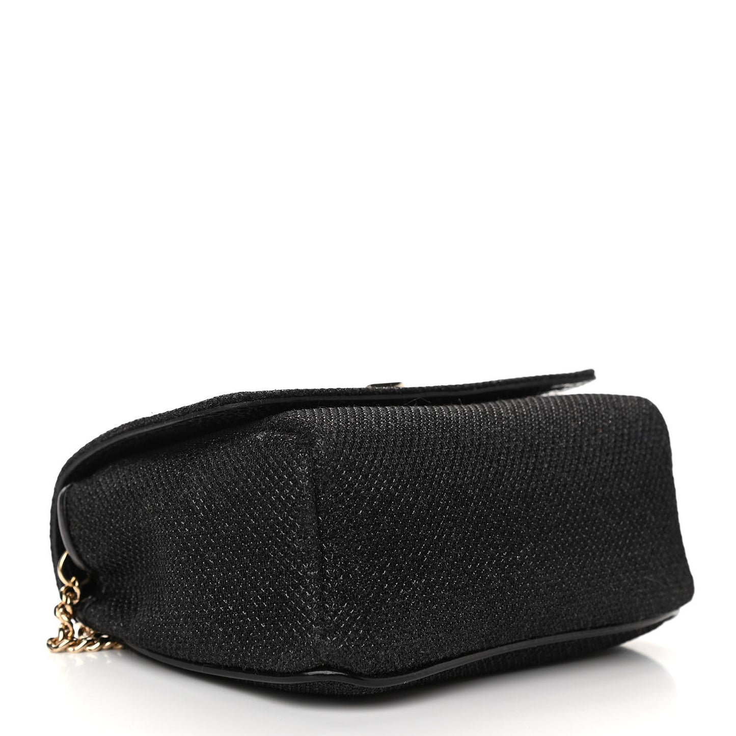 Lame Glitter Mini Ruby Chain Crossbody Black