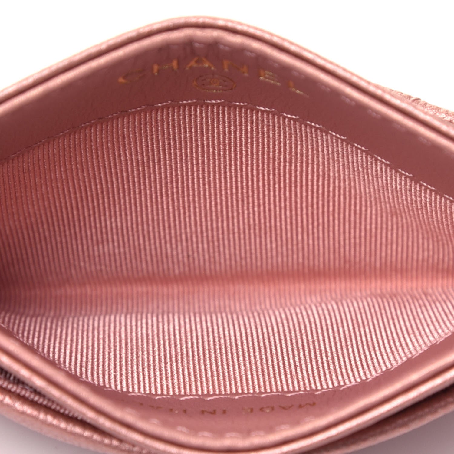 Chanel Metallic Caviar Quilted Reissue Card Holder Rose Gold 5 of 8