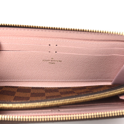 Louis Vuitton Damier Ebene Clemence Wallet Rose Ballerine 5 of 6