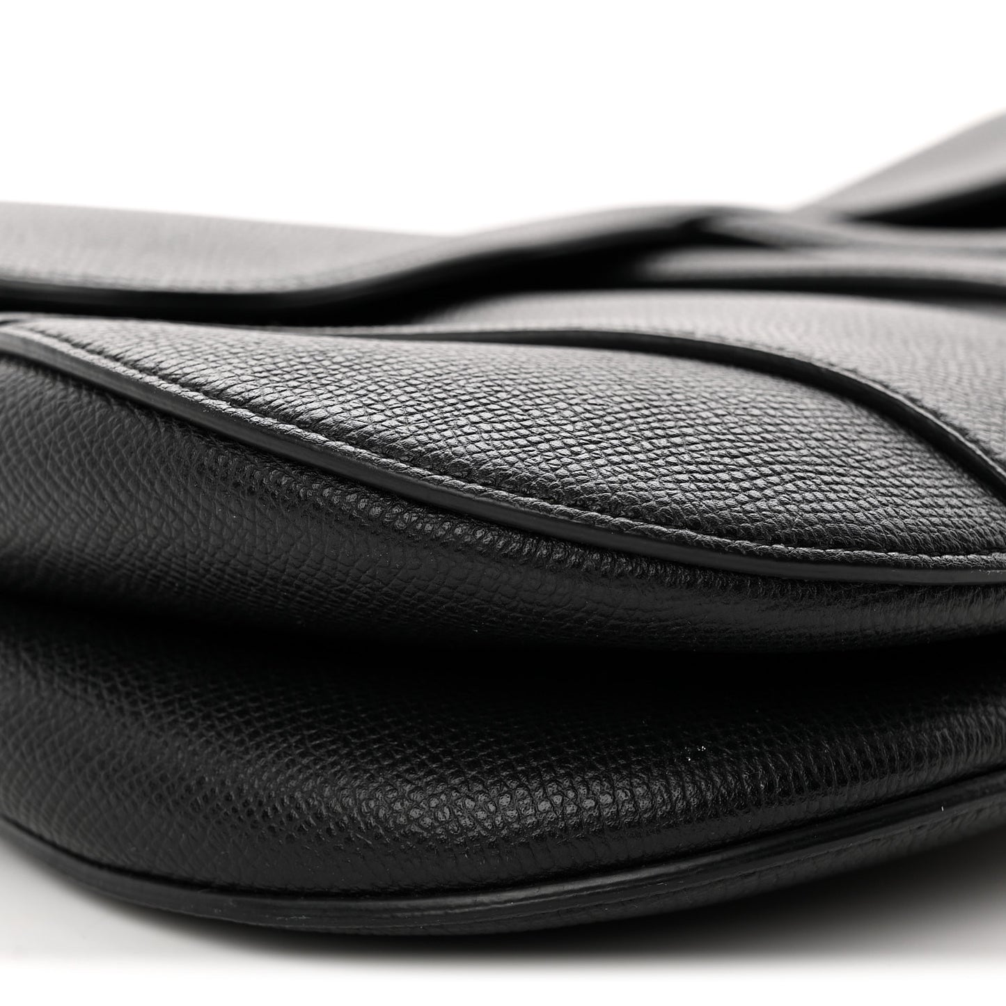 Grained Calfskin Saddle Bag Black