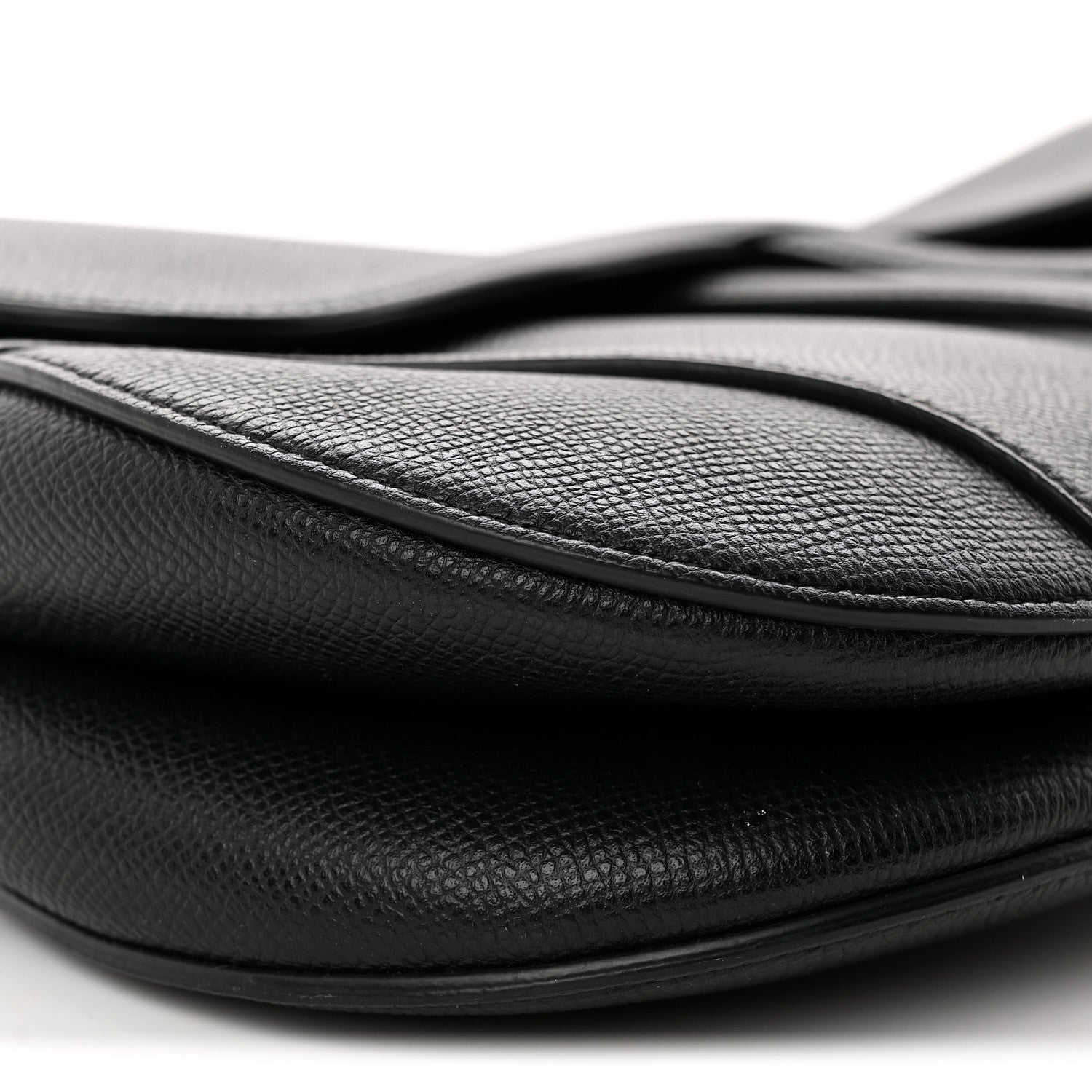 Christian Dior Grained Calfskin Saddle Bag Black 9 of 10