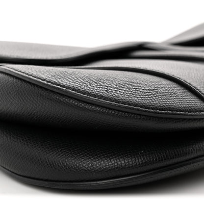 Christian Dior Grained Calfskin Saddle Bag Black 9 of 10