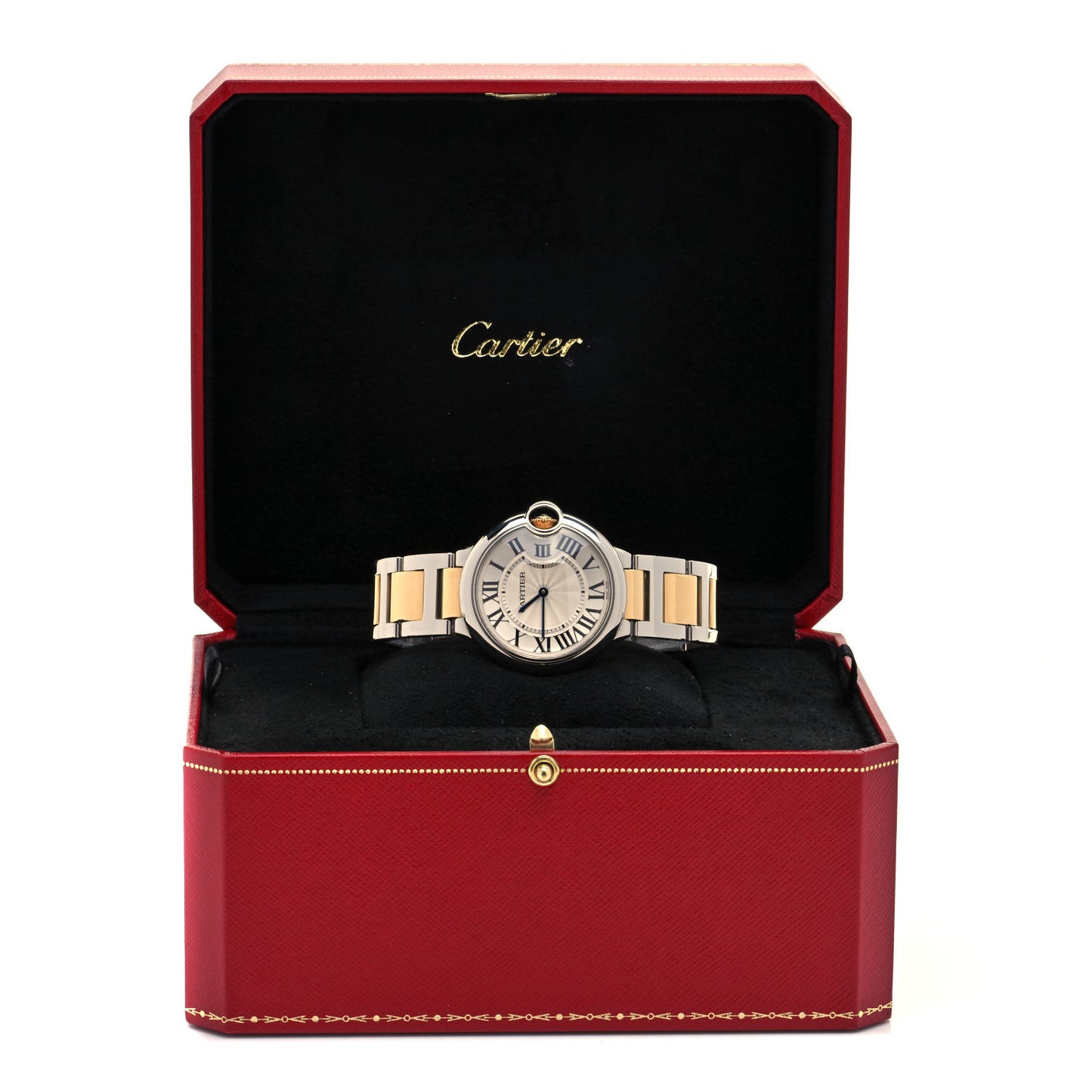Stainless Steel 18K Yellow Gold 36mm Ballon Bleu De Cartier Quartz Watch