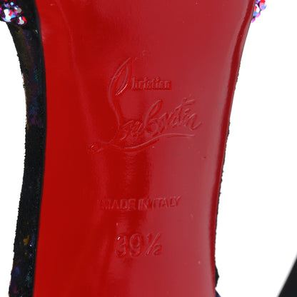 Christian Louboutin Milky Suede Loubiloo Bling Bang 120 Sandals 39.5 Black Multicolor 7 of 7