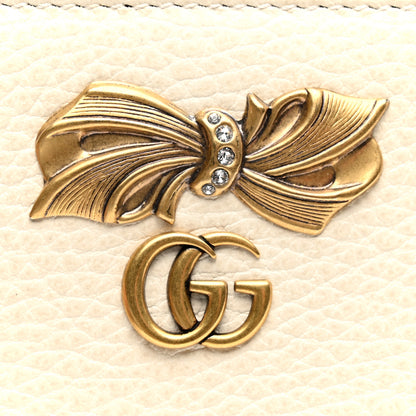 Gucci Calfskin GG Marmont Bow Zip Around Wallet Ivory 8 of 10