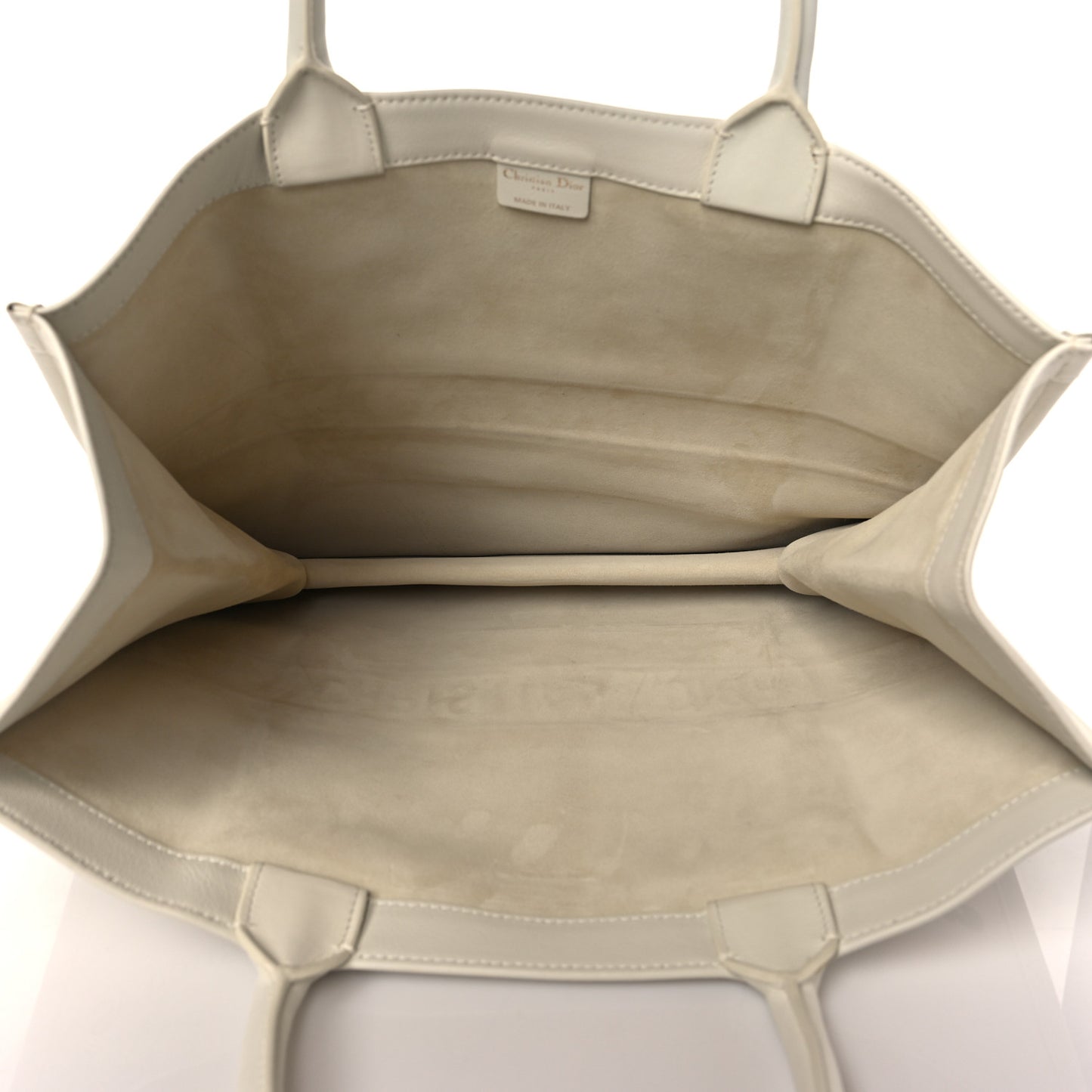 Calfskin Large Surrealism Book Tote Ivory