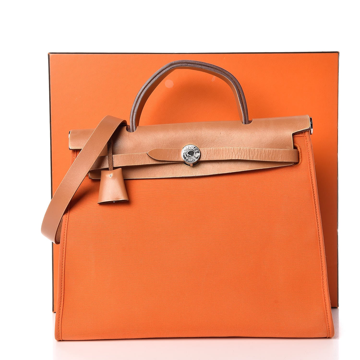 Hermes Vache Hunter Toile Herbag Zip 31 PM Orange 13 of 15