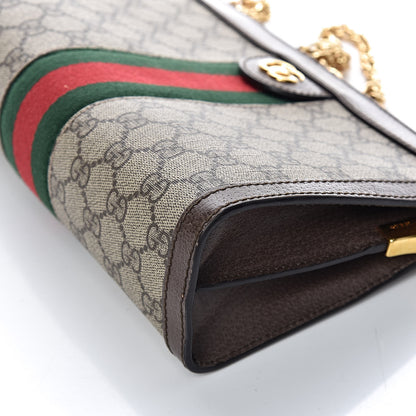 Gucci GG Supreme Monogram Web Small Ophidia Chain Shoulder Bag Brown 10 of 10
