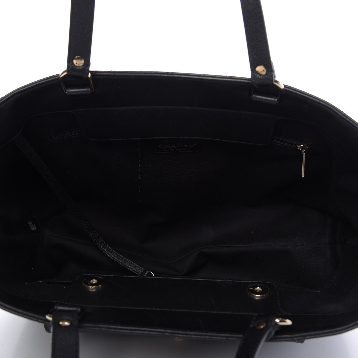 Chanel Sheepskin Caviar Quilted Large Shopping Tote Black 5 of 9