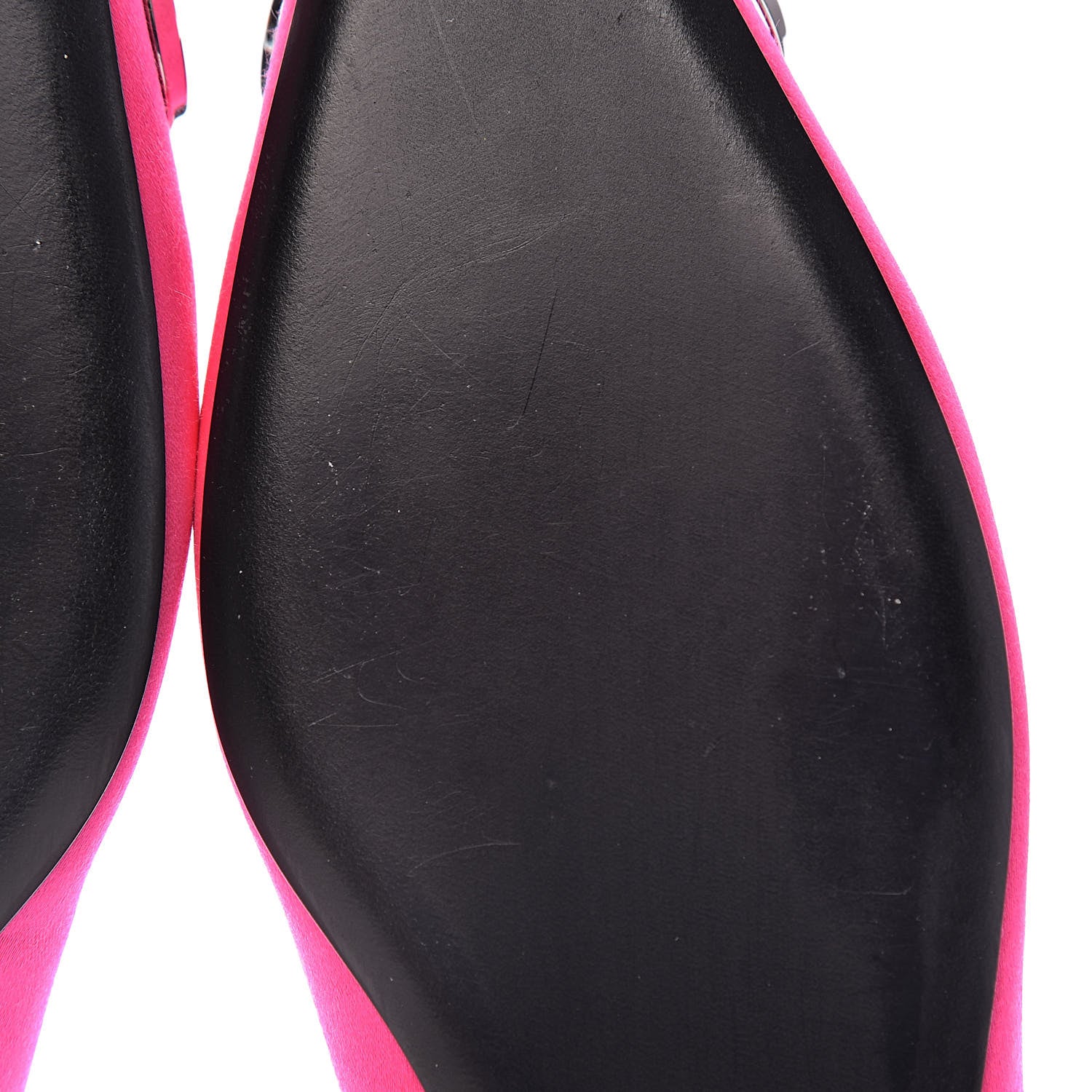 Balenciaga Satin BB Knife Pointy Toe Slingback Flats 38.5 Neon Pink 10 of 12
