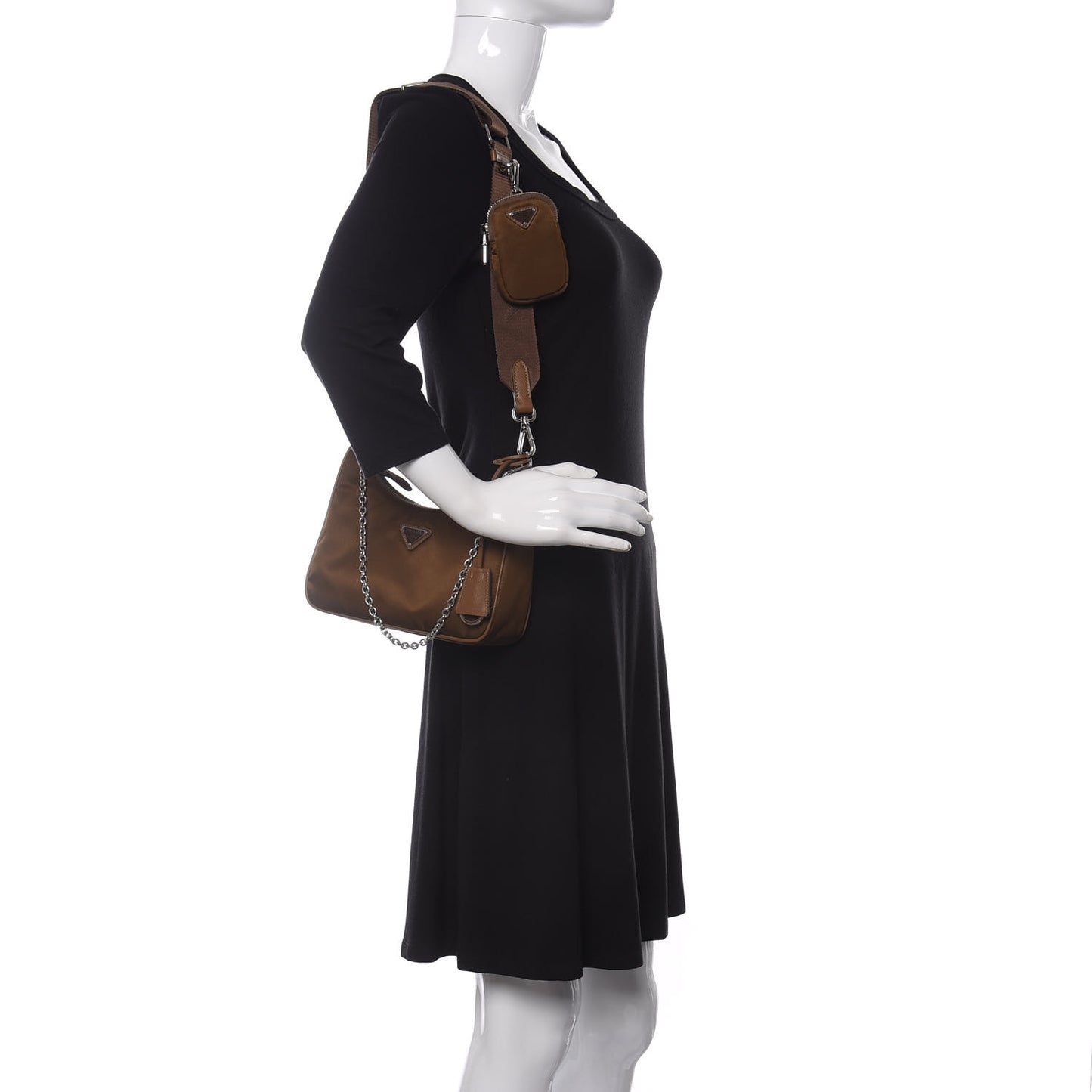 Tessuto Nylon Saffiano Re-Edition 2005 Shoulder Bag Cacao