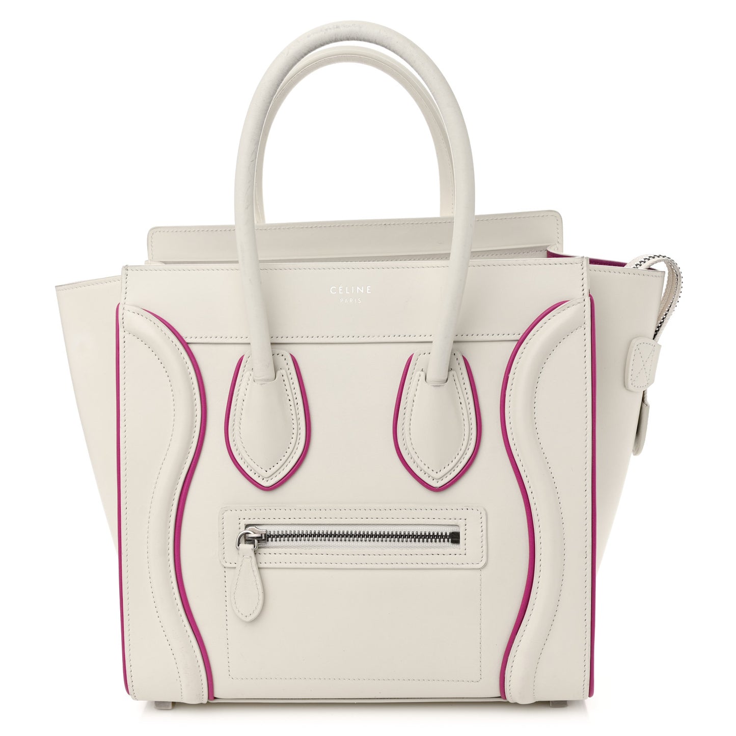 Smooth Calfskin Micro Luggage White Magenta