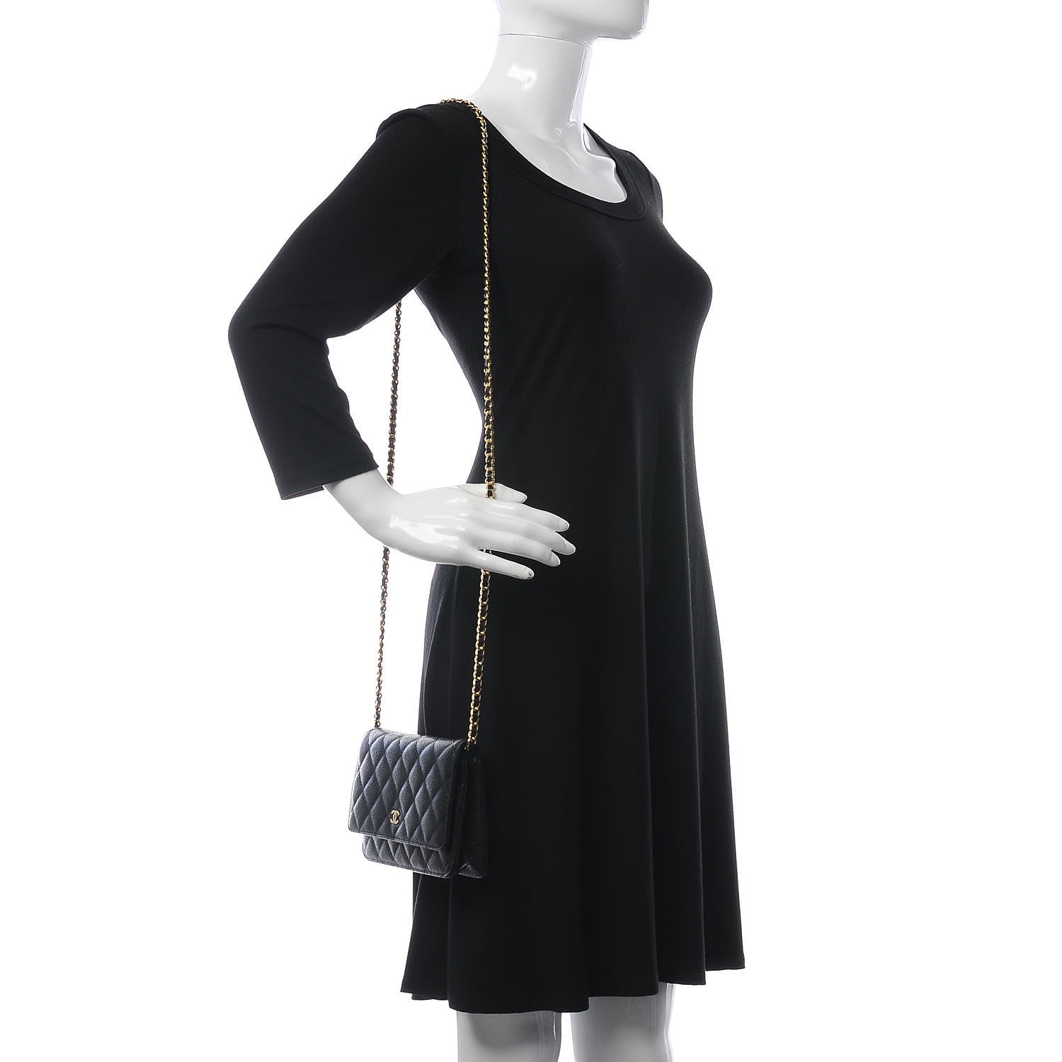 Chanel Caviar Quilted Wallet On Chain WOC Black 2 of 9