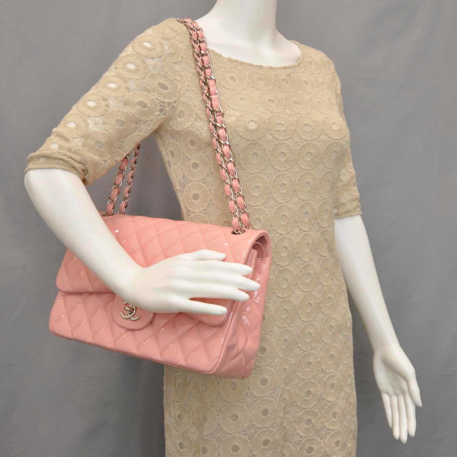 Chanel Patent Jumbo Double Flap Pink 2 of 11