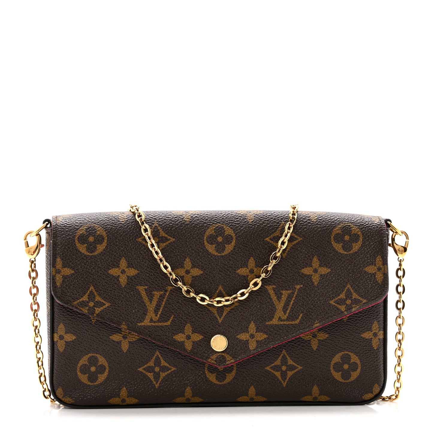 Monogram Pochette Felicie Chain Wallet Fuchsia