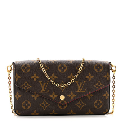 Louis Vuitton Monogram Pochette Felicie Chain Wallet Fuchsia 1 of 13