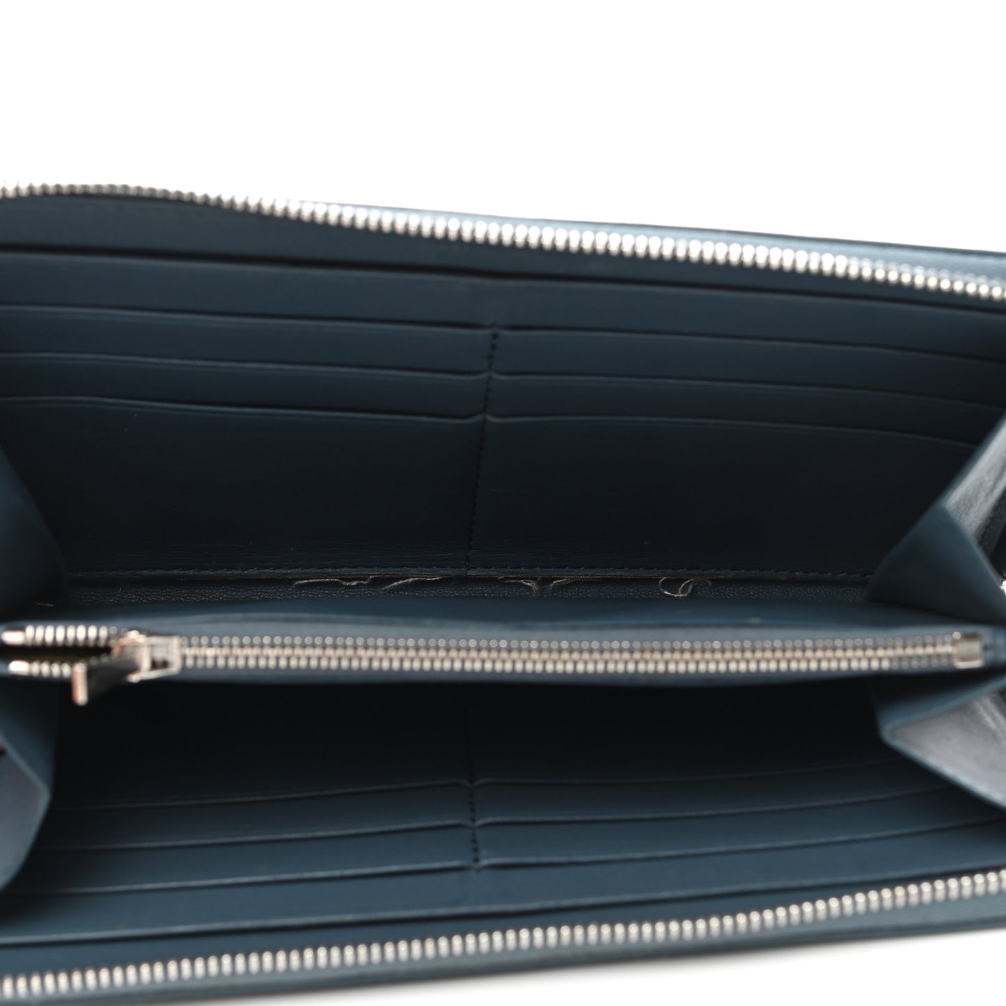 Grained Calfskin Large Zip Around Multifunction Wallet Sky Blue