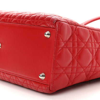 Christian Dior Lambskin Cannage Large Lady Dior Red 10 of 10