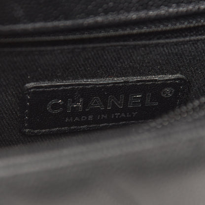 Chanel Caviar Chevron Quilted Medium Coco Handle Flap So Black 5 of 8