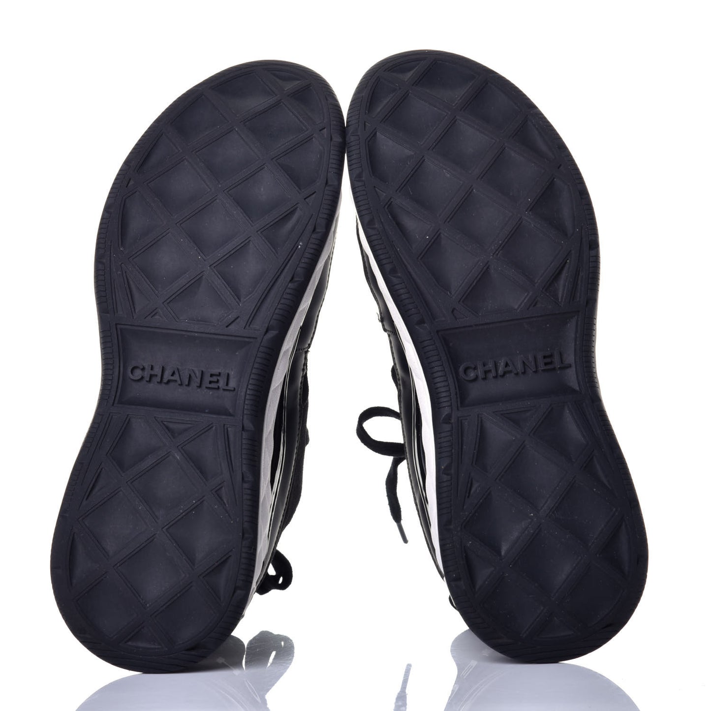 Velvet Calfskin Mixed Fibers CC Sneakers 37.5 Black