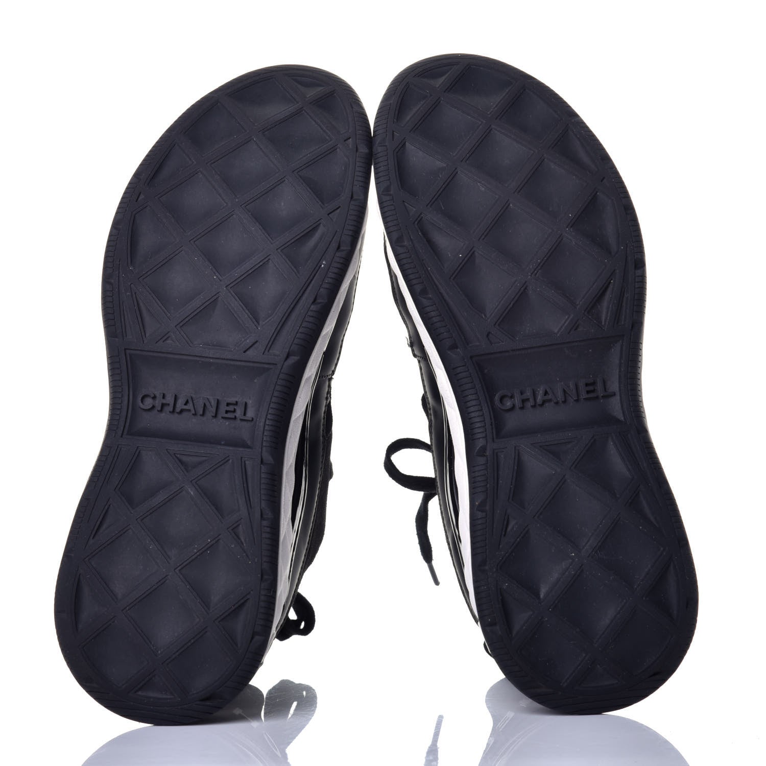 Chanel Velvet Calfskin Mixed Fibers CC Sneakers 37.5 Black 5 of 11
