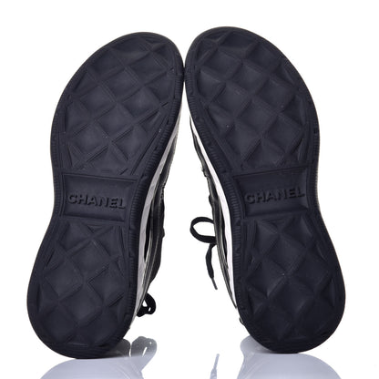 Chanel Velvet Calfskin Mixed Fibers CC Sneakers 37.5 Black 5 of 11