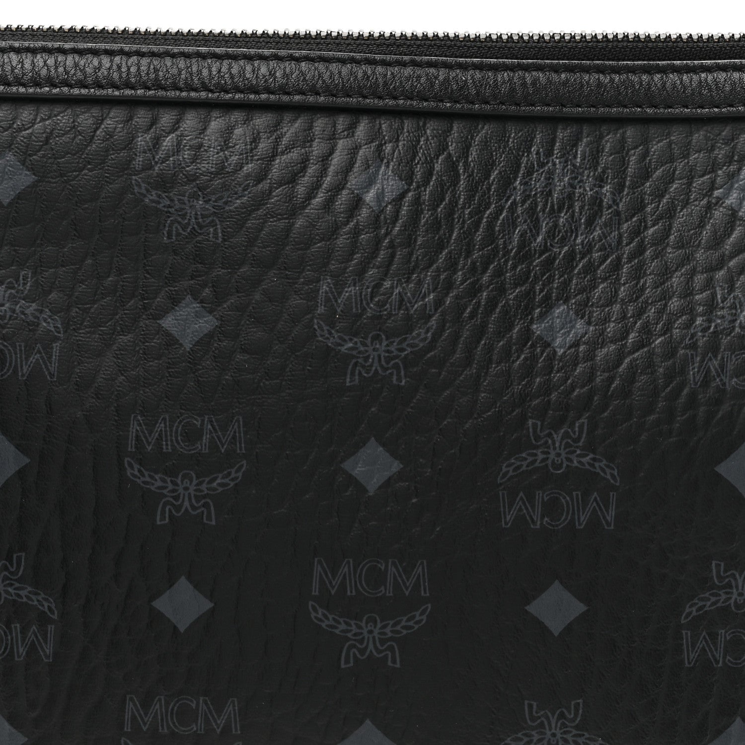 MCM Visetos Liz Shopper Tote Pouch Black 7 of 11