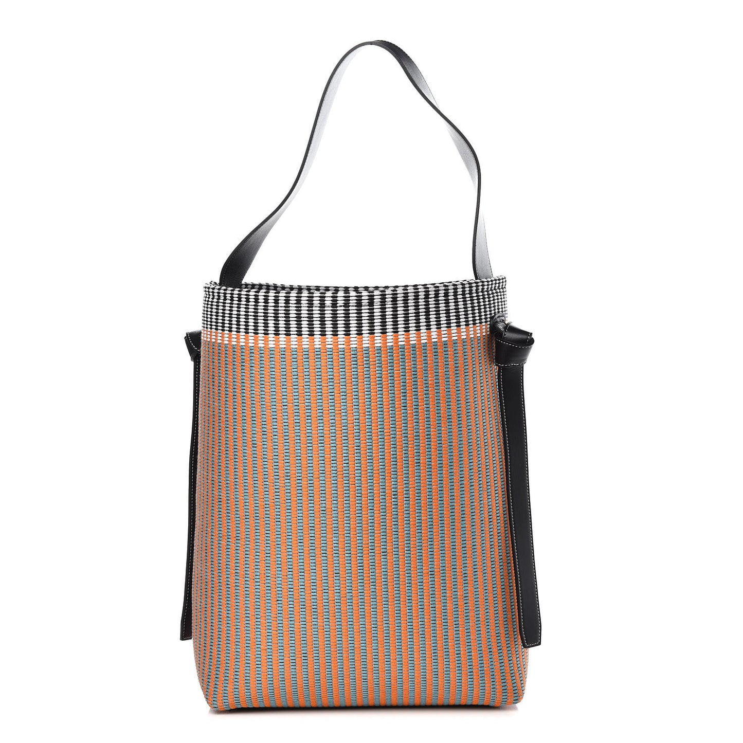 Woven Canvas Small Twisted Cabas Multicolor
