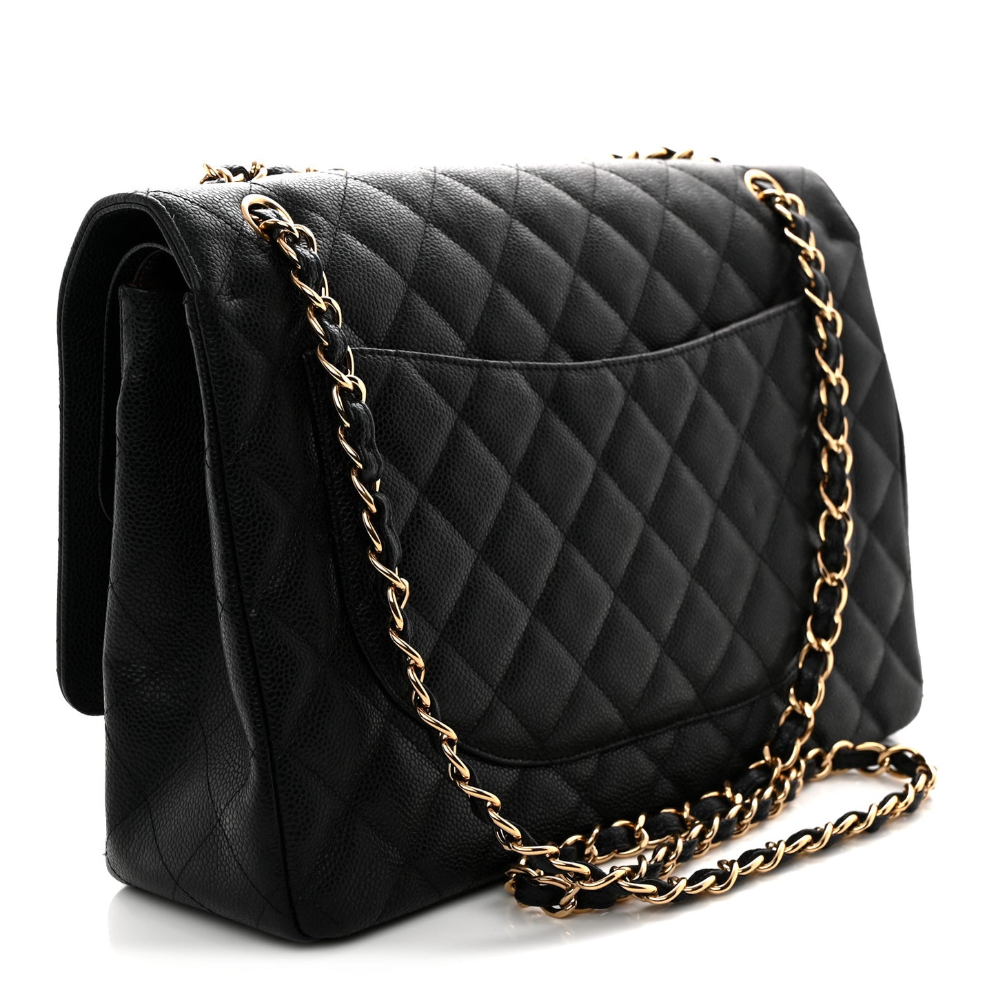 Caviar Quilted Maxi Double Flap Black
