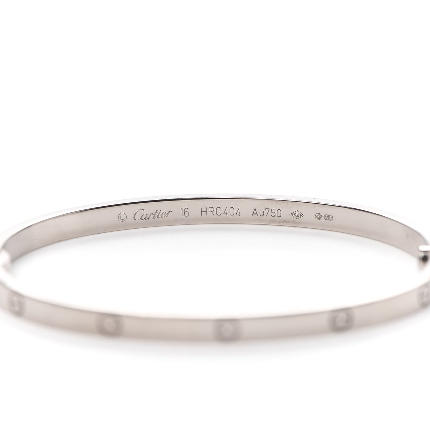 18K White Gold Small LOVE Bracelet 16