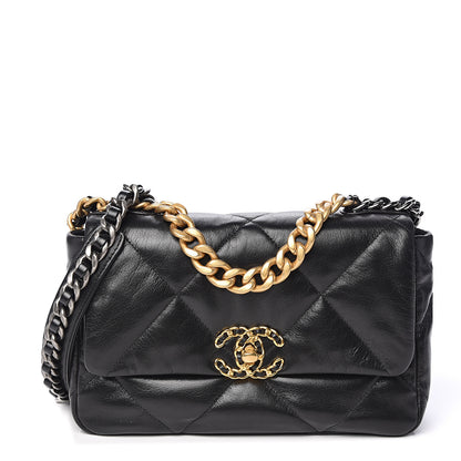Chanel Goatskin Quilted Medium 19 Flap Black 1 of 10