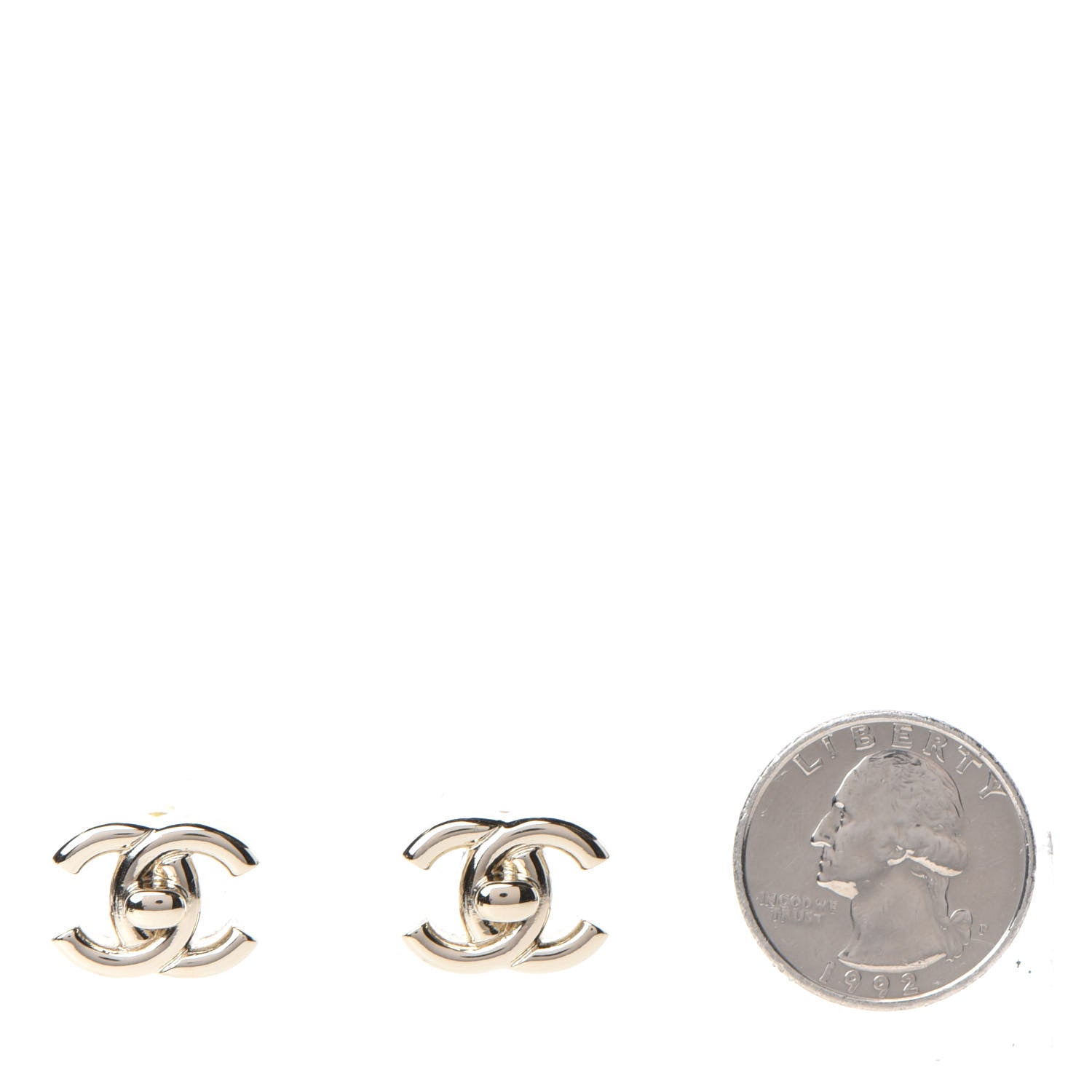 Chanel CC Turnlock Earrings Gold 2 of 5