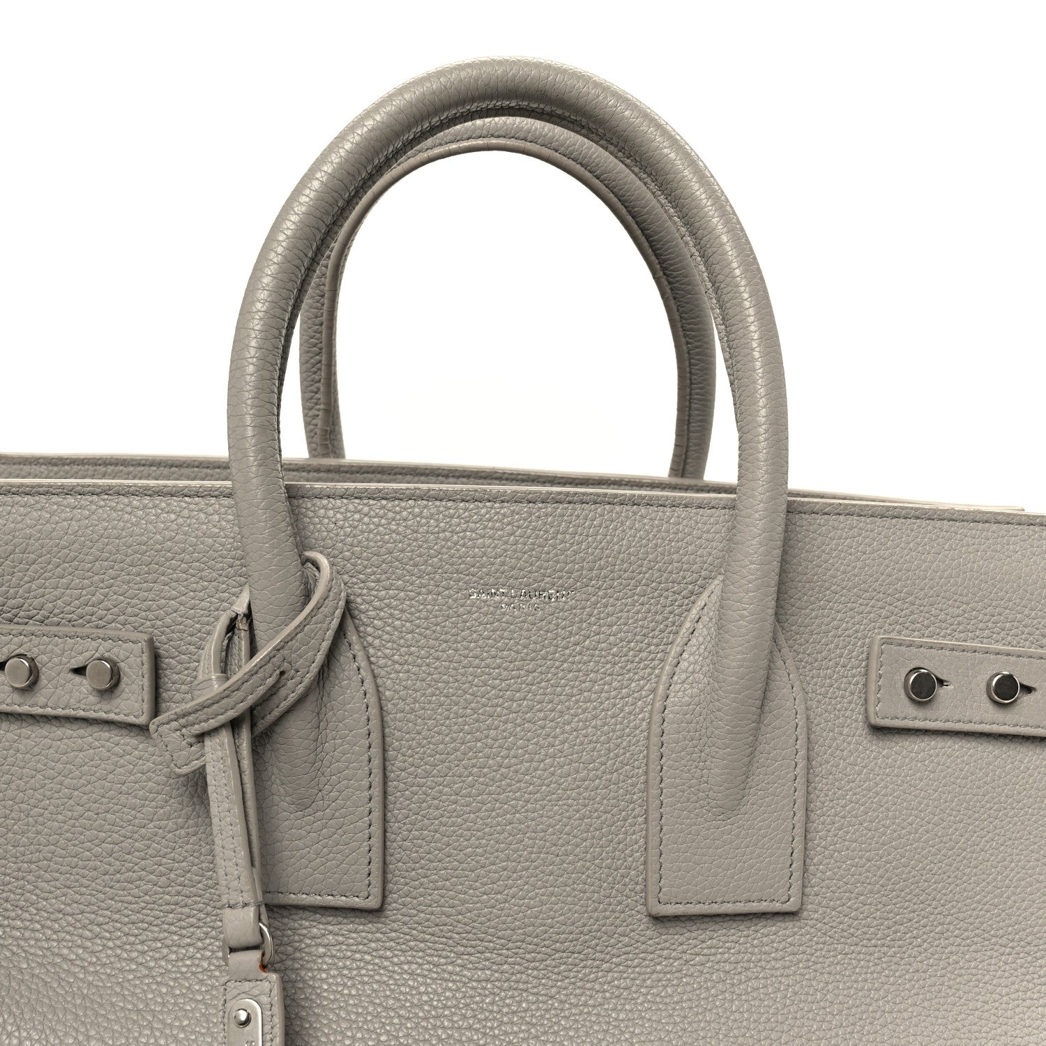 Saint Laurent Grained Calfskin Small Supple Sac De Jour Grey 9 of 11
