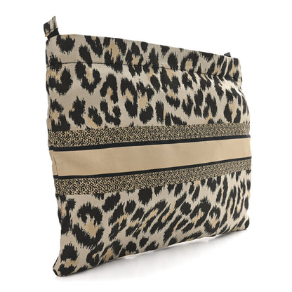 Christian Dior Canvas Embroidered Mizza Diortravel Zipped Pouch Beige Black 3 of 10