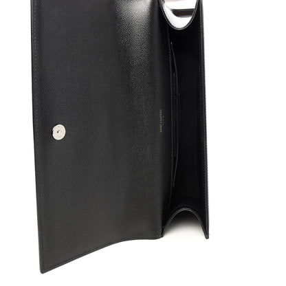 Saint Laurent Grain De Poudre Monogram Cassandre Clutch Black 10 of 17