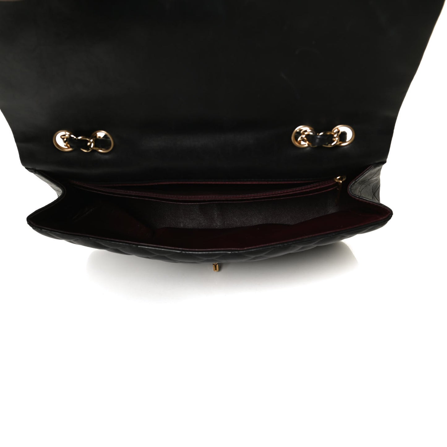 Lambskin Quilted Jumbo Single Flap Black