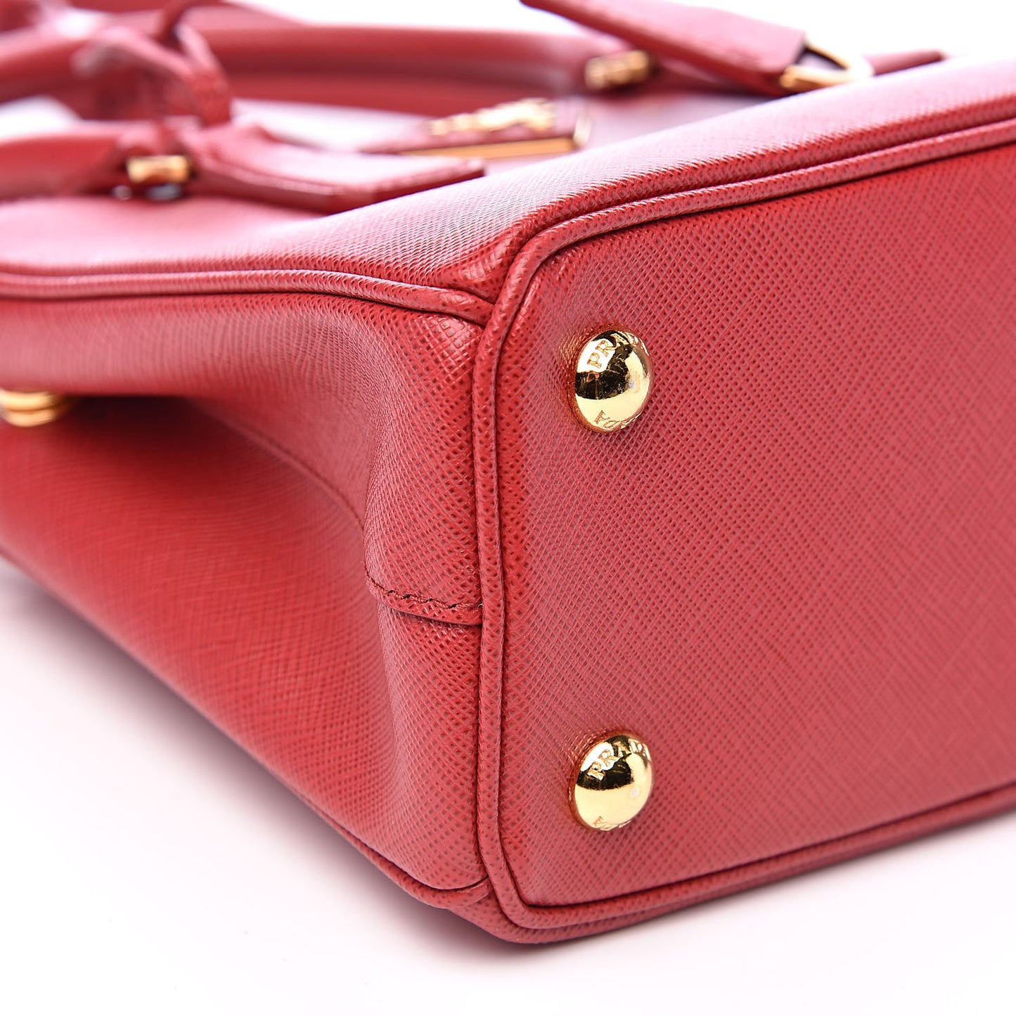 Saffiano Lux Mini Galleria Double Zip Tote Fuoco