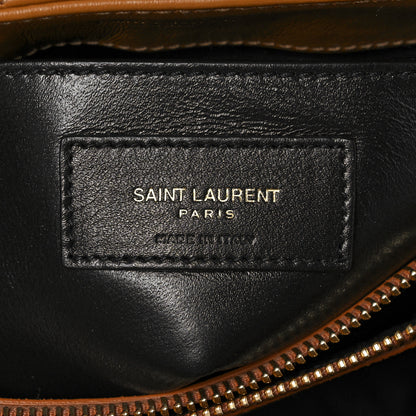 Saint Laurent Calfskin Y Quilted Monogram Small Loulou Chain Satchel Dark Natural 7 of 11