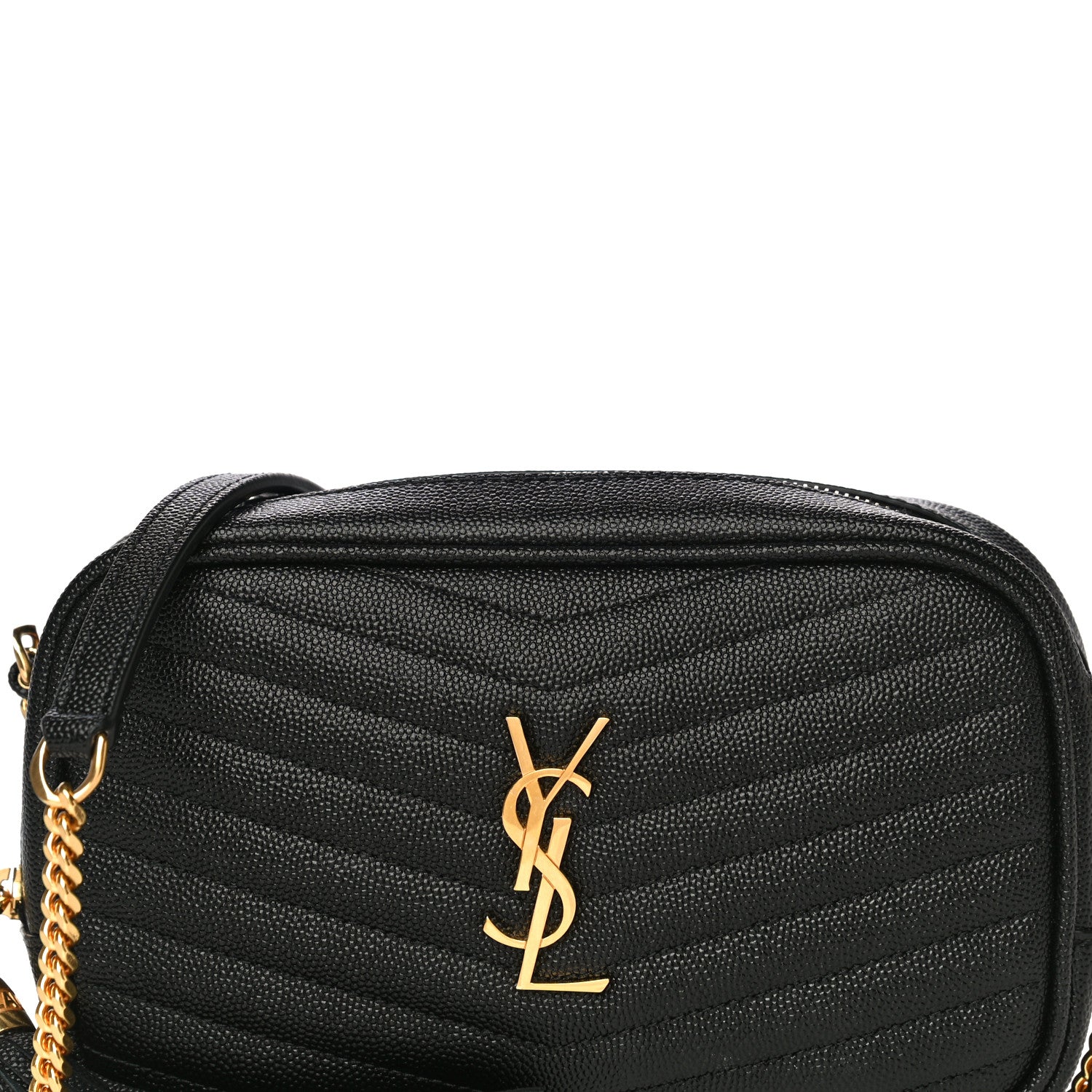 Saint Laurent Grain De Poudre Matelasse Monogram Mini Lou Camera Bag Black 8 of 13
