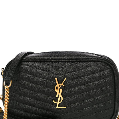 Saint Laurent Grain De Poudre Matelasse Monogram Mini Lou Camera Bag Black 8 of 13