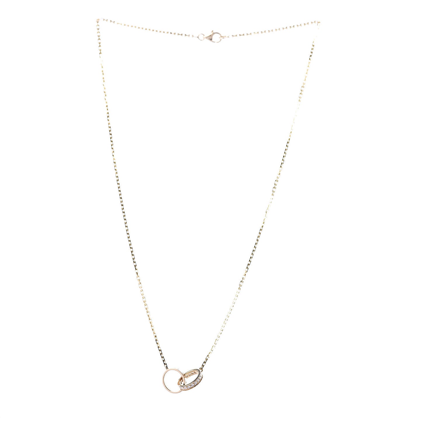 18K Yellow Gold Diamond Interlocking LOVE Necklace