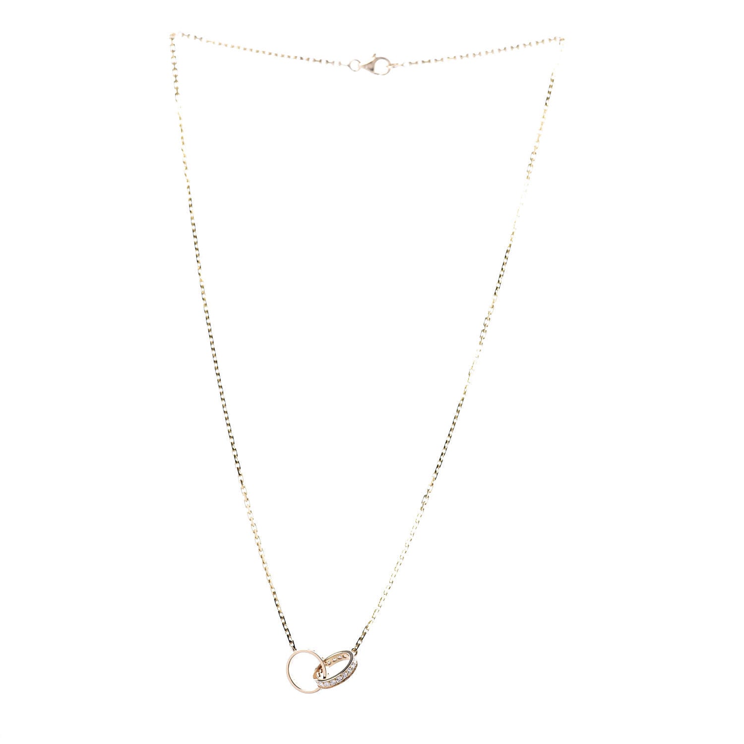 Cartier 18K Yellow Gold Diamond Interlocking LOVE Necklace 3 of 8
