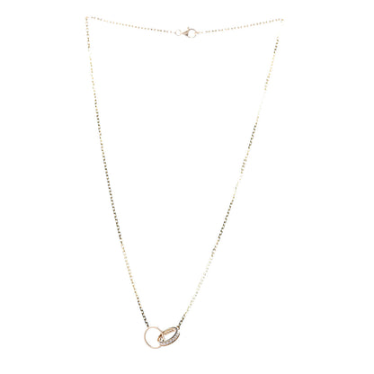Cartier 18K Yellow Gold Diamond Interlocking LOVE Necklace 3 of 8