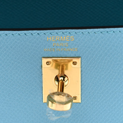 Hermes Epsom Kelly Sellier 25 Bleu Du Nord 6 of 10