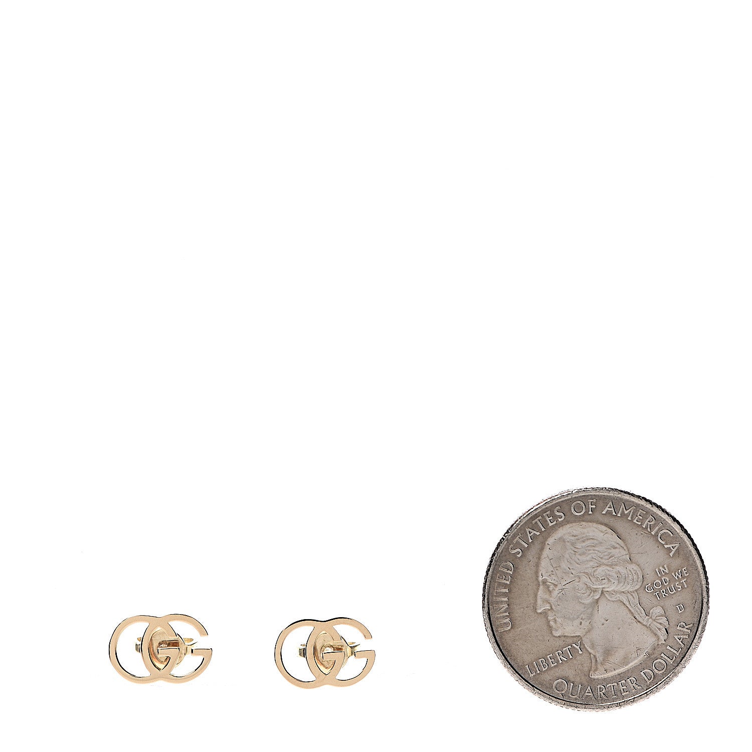 Gucci 18K Yellow Gold GG Tissue Stud Earrings 2 of 4