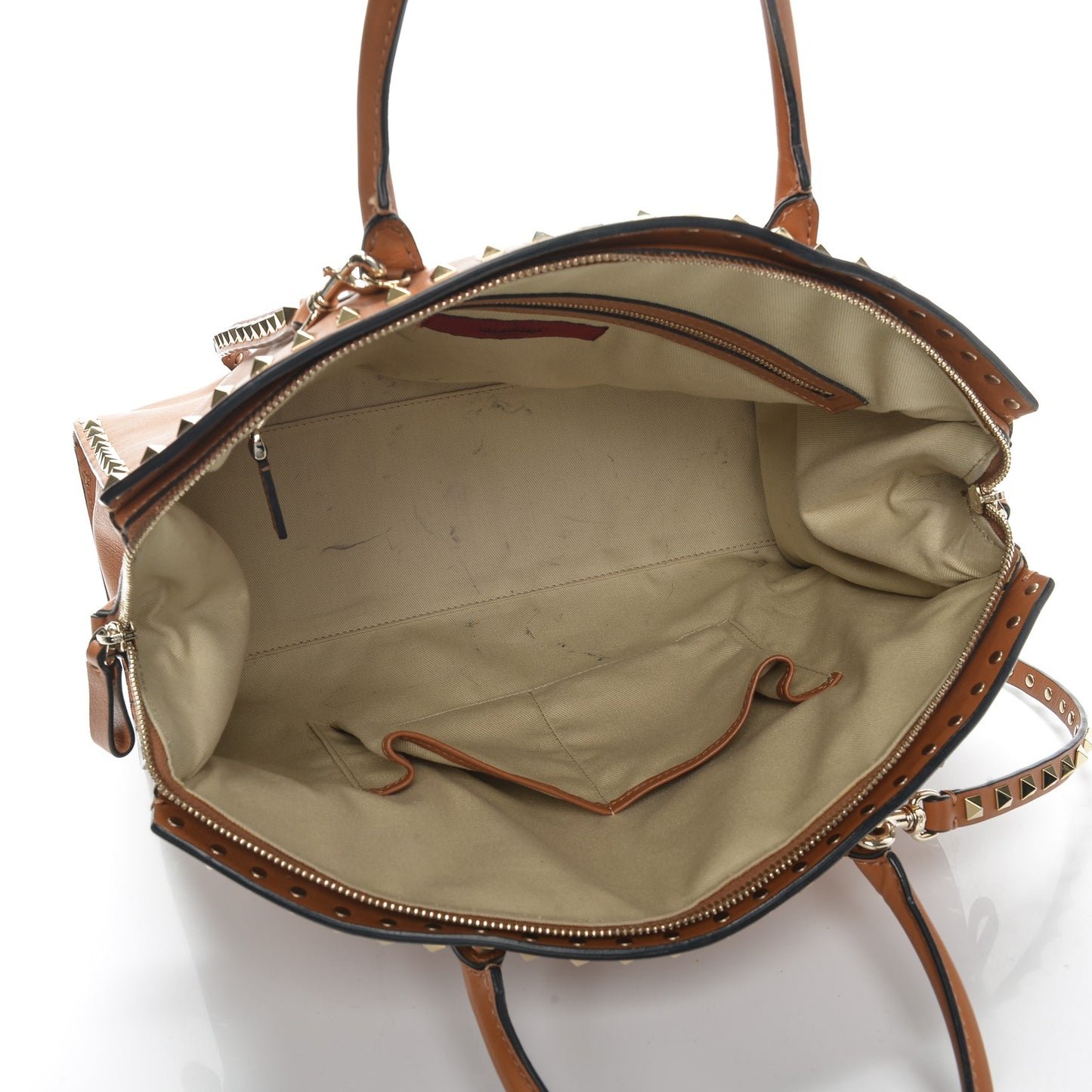 Vitello Rockstud Dome Shopper Light Cuir