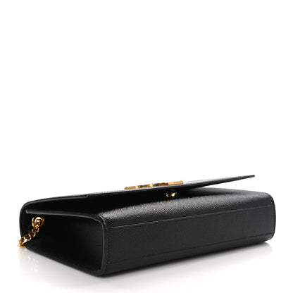 Saint Laurent Grain De Poudre Medium Classic Monogram Kate Satchel Black 4 of 10