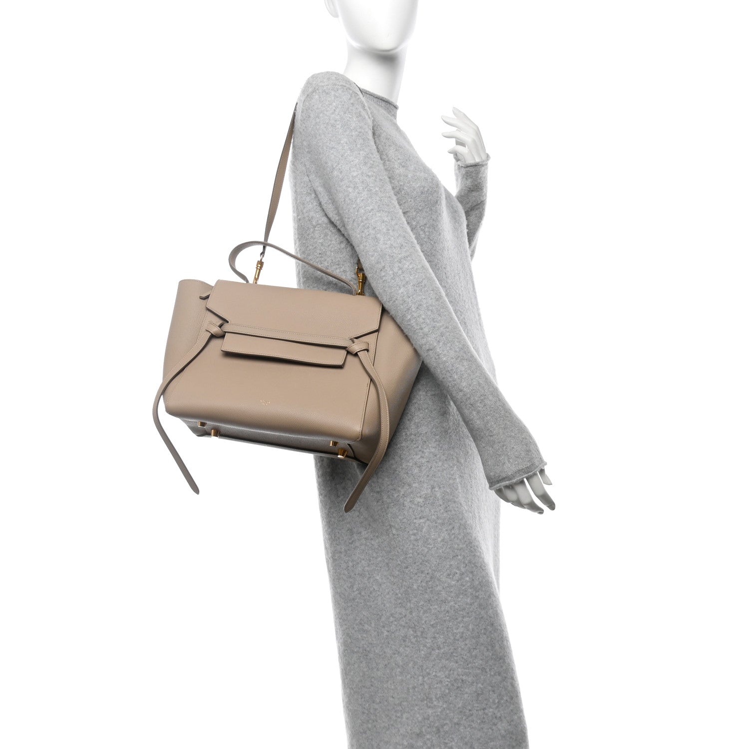 Celine Grained Calfskin Mini Belt Bag Light Taupe 2 of 12