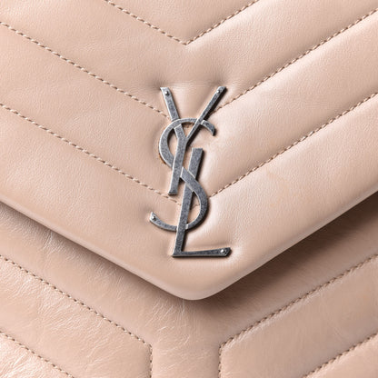 Saint Laurent Calfskin Y Quilted Monogram Medium Loulou Chain Satchel Nude Powder 11 of 11