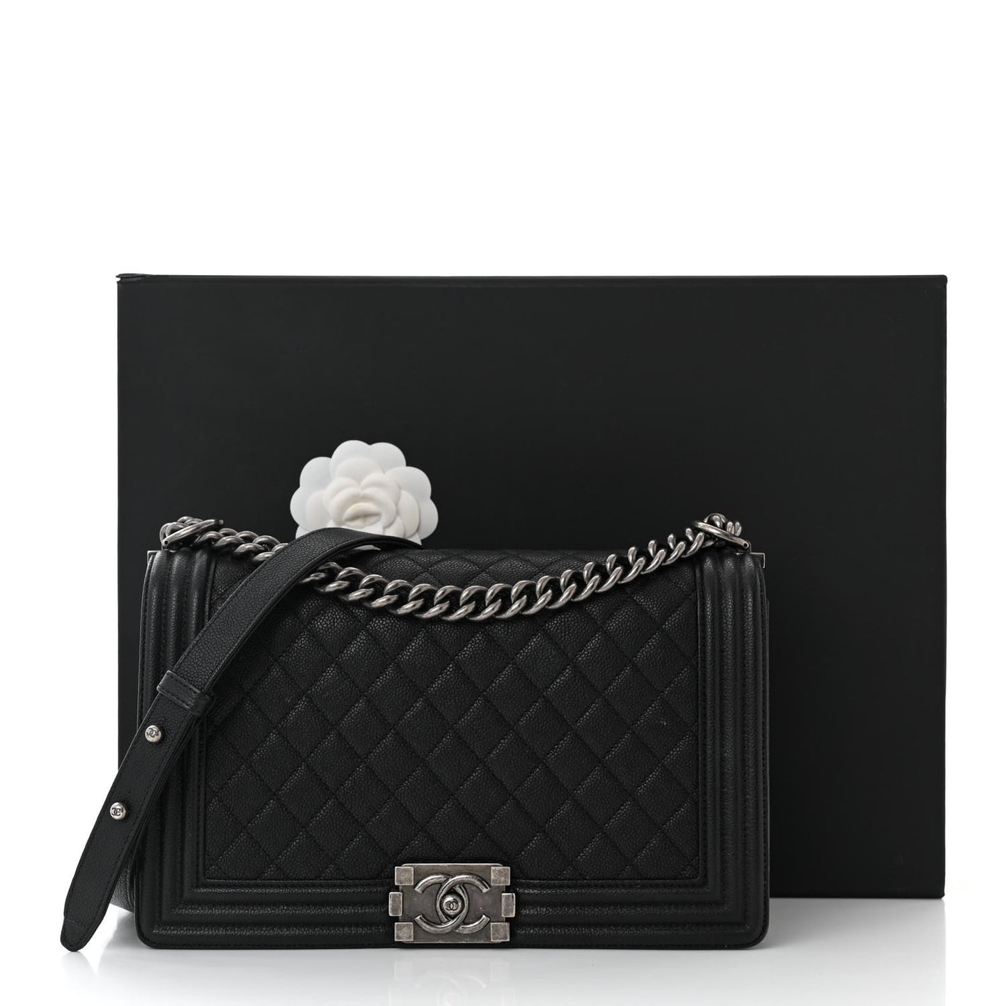 Caviar Quilted New Medium Boy Flap Black